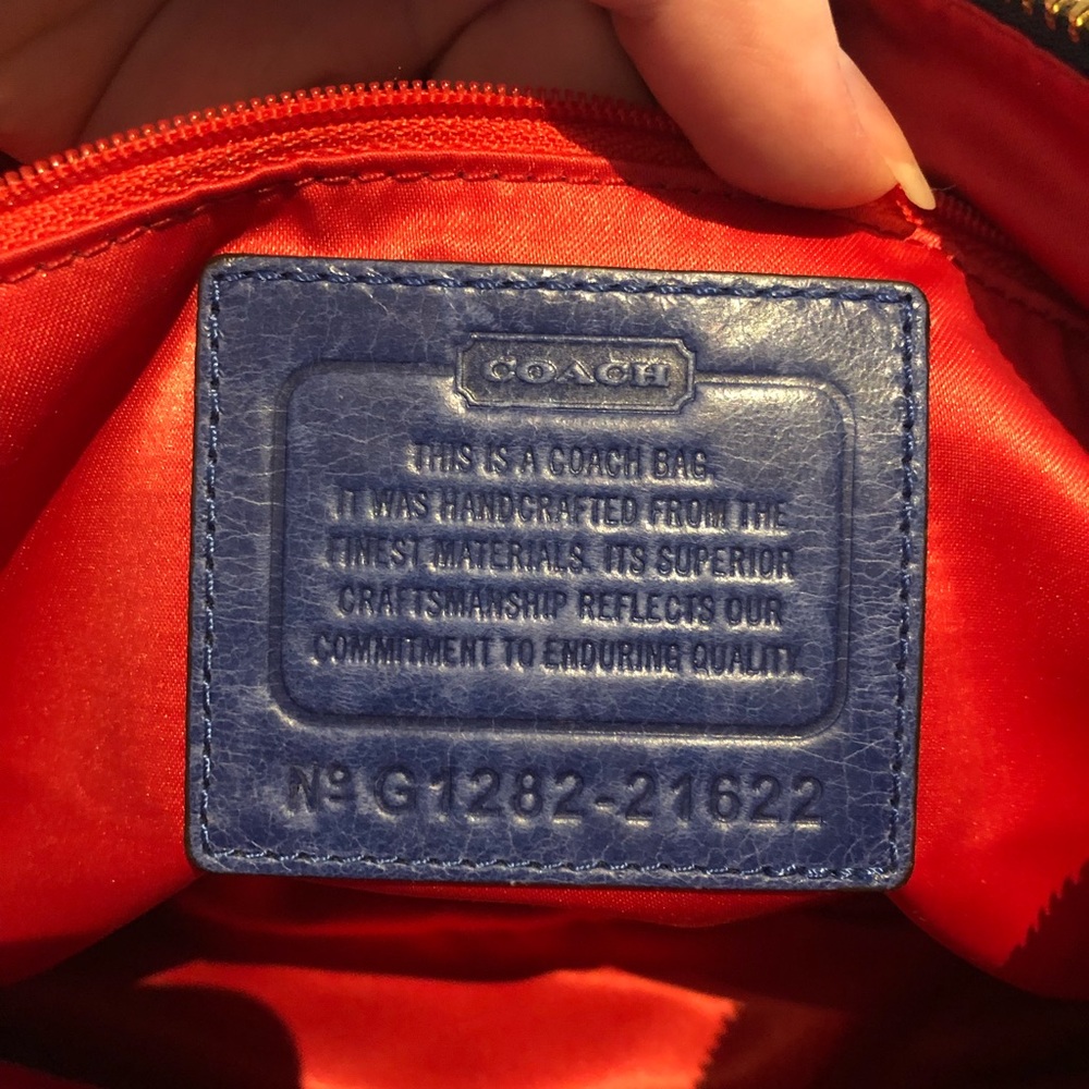 Coach Handbag Shoulder Poppy Blue Purple Red Plaid Tartan Purse Bag G1282-21622 - Picture 9 of 9